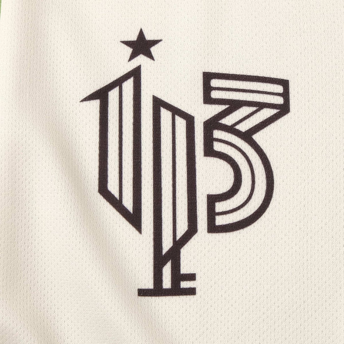 a close up of a basketball jersey with a star on it