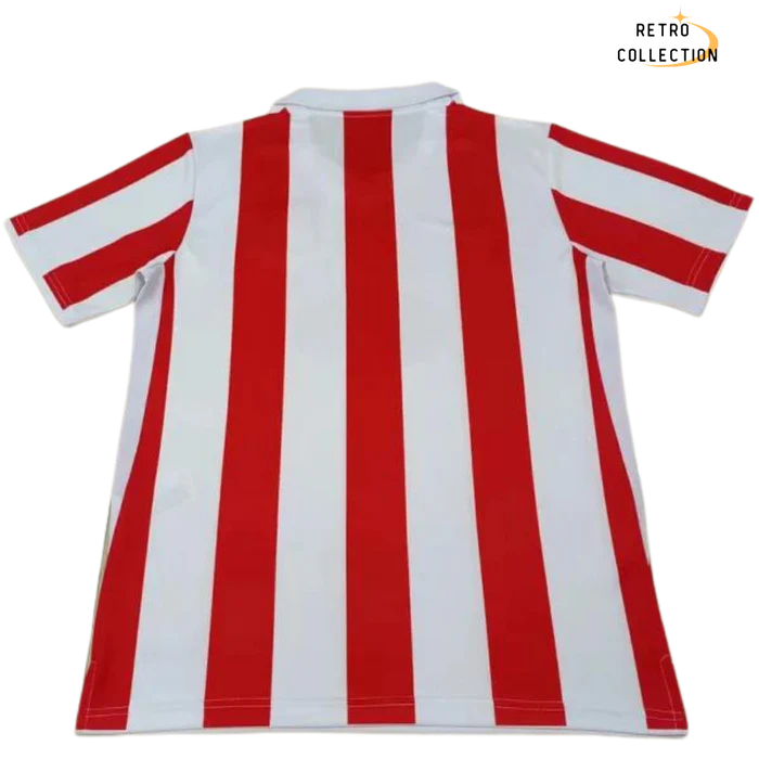 a red and white striped t - shirt