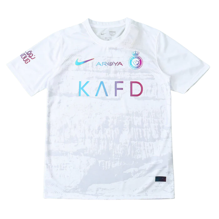 a white shirt with the name kafd printed on it