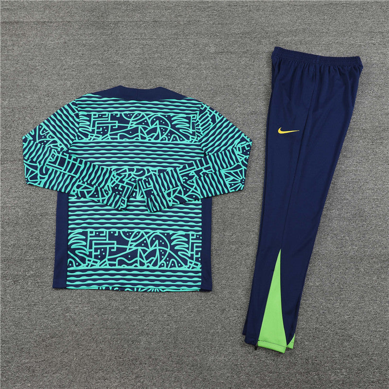 a blue and green nike shirt and pants