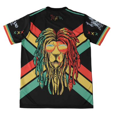 a t - shirt with a picture of a lion wearing sunglasses