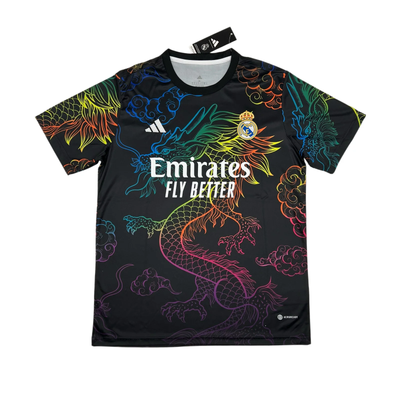 a soccer jersey with a dragon on it