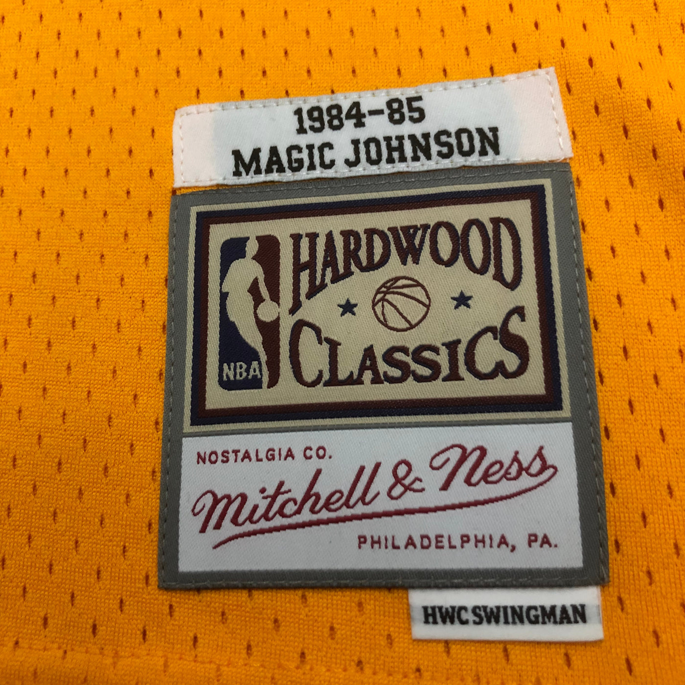 Lakers 1984/85 JOHNSON #32 Retro Yellow NBA Jersey