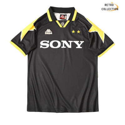 a black and yellow soccer jersey with the word sony on it