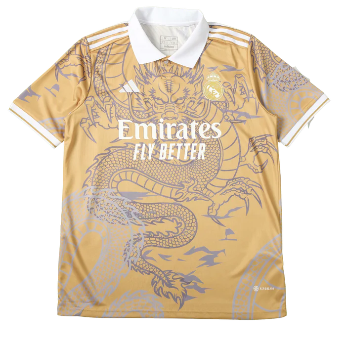 a soccer jersey with a dragon on it