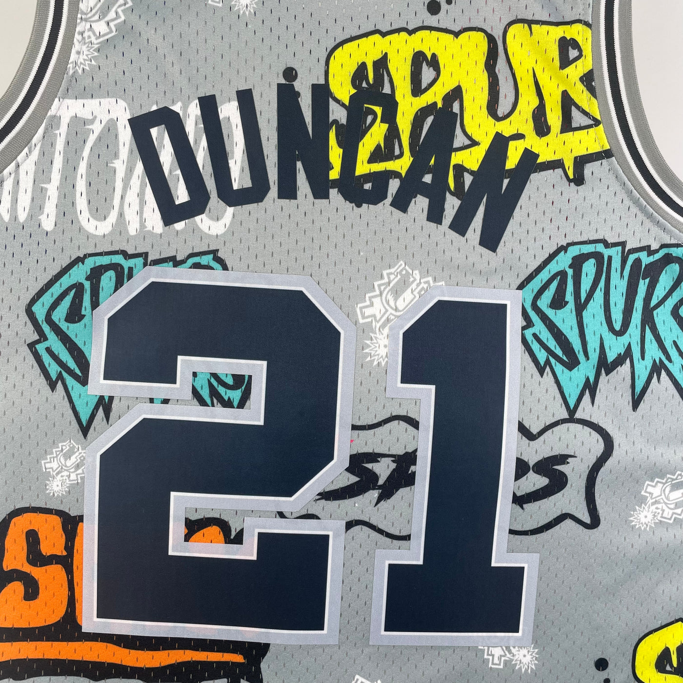 Spurs 1998/99 DUNCAN #21 Grey Retro NBA Jersey